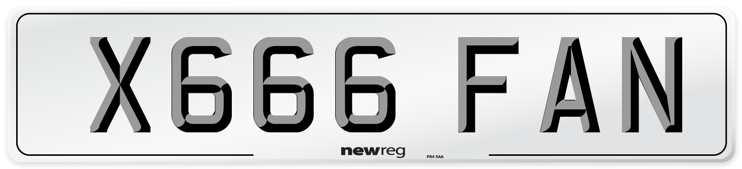 X666 FAN Number Plate from New Reg
